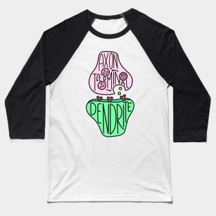 Hand Drawn Labeled Cute Neuron Synapse Baseball T-Shirt